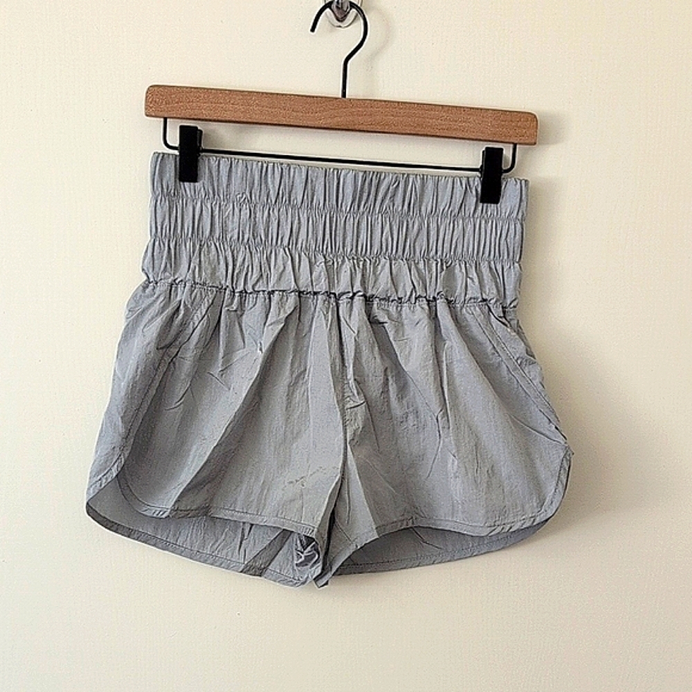 FP Movement by Free People Way Home Light Gray High-Waist Athletic Shorts Size S